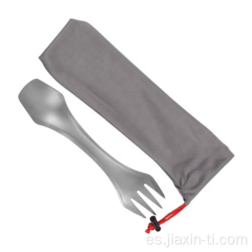 Tenedor de cuchara de viaje al aire libre de titanio Spork